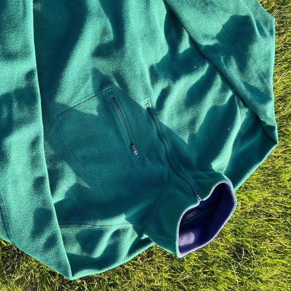 LL Bean Forest Green Quarter Zip Up Fleece Pullover - Picture 6 of 6